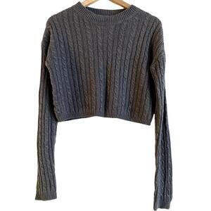 UK 2 LA Cropped Gray Sweater-Size‎ Medium-Soft-EUC
